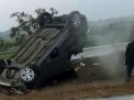 Mobil Ertiga Terbalik di Tol jombang 2 Orang Terluka