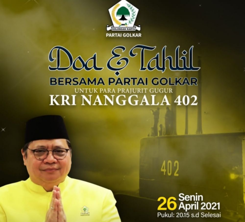Doakan Prajurit KRI Nanggala 402,  Golkar Gelar Tahlil Bersama