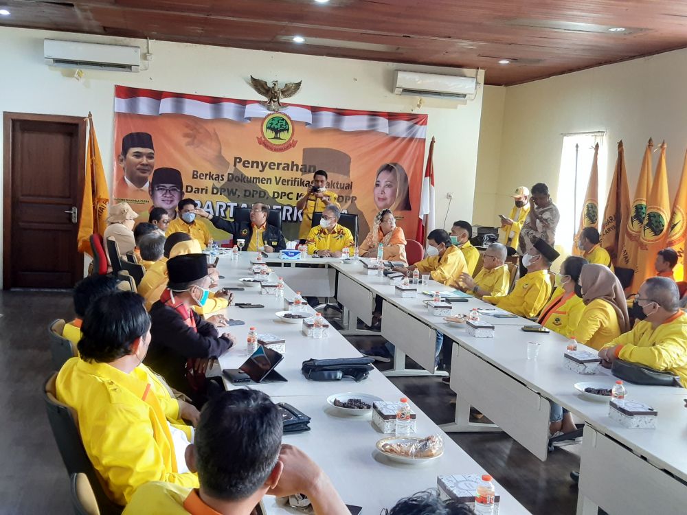 Rapat konsolidasi penyerahan berkas verifikasi faktual dari DPW Partai Berkarya se-Indonesia, Selasa (2/3/2022).
