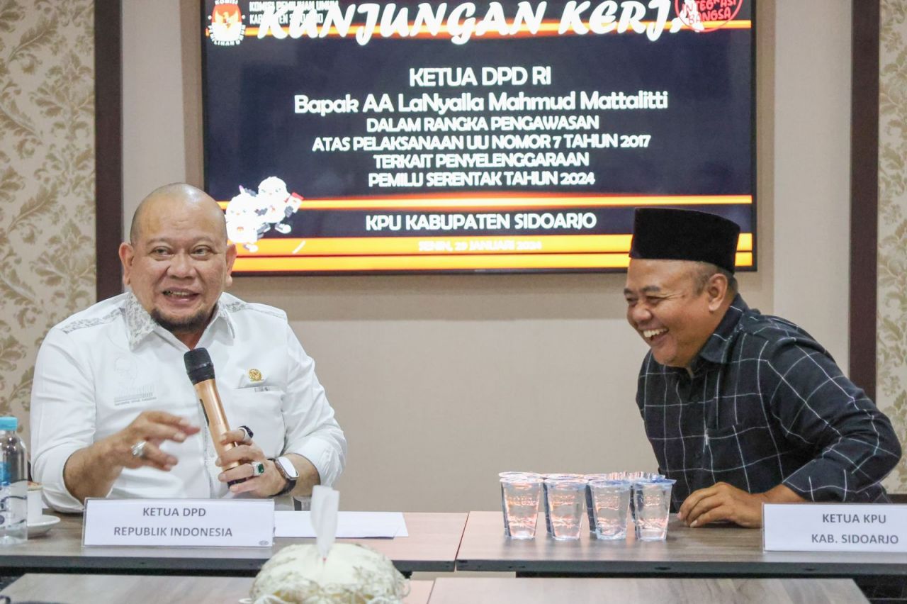 Kunjungi KPU Surabaya dan Sidoarjo, Ketua DPD RI Pantau Persiapan Pemilu