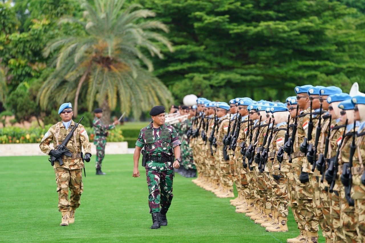 Komandan Puspenerbal Hadiri Pelepasan 120 personel Satgas MTF TNI Kontingen Garuda XXVIII-P UNIFIL