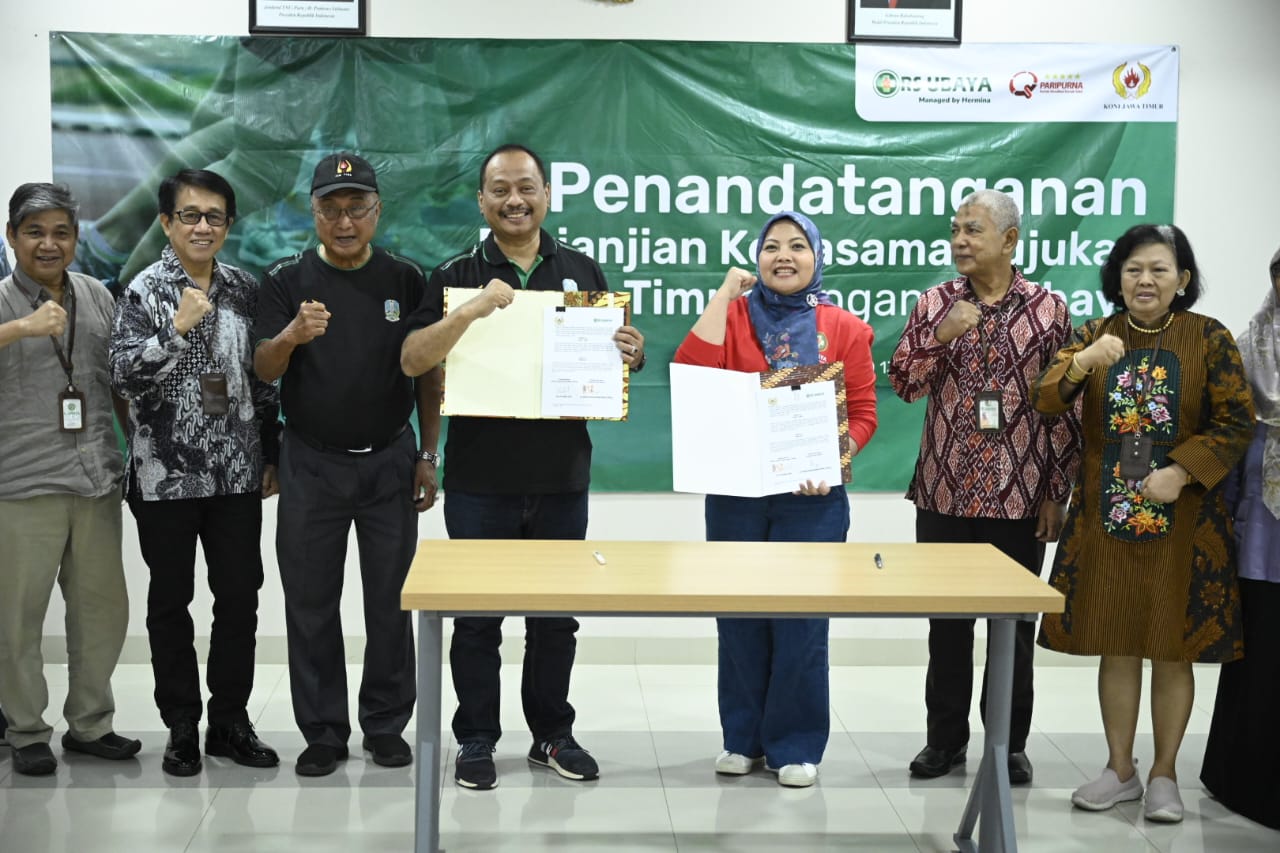 KONI Jatim dan RS Ubaya Tandatangani MoU di Bidang Kesehatan dan Perawatan Cedera Atlet