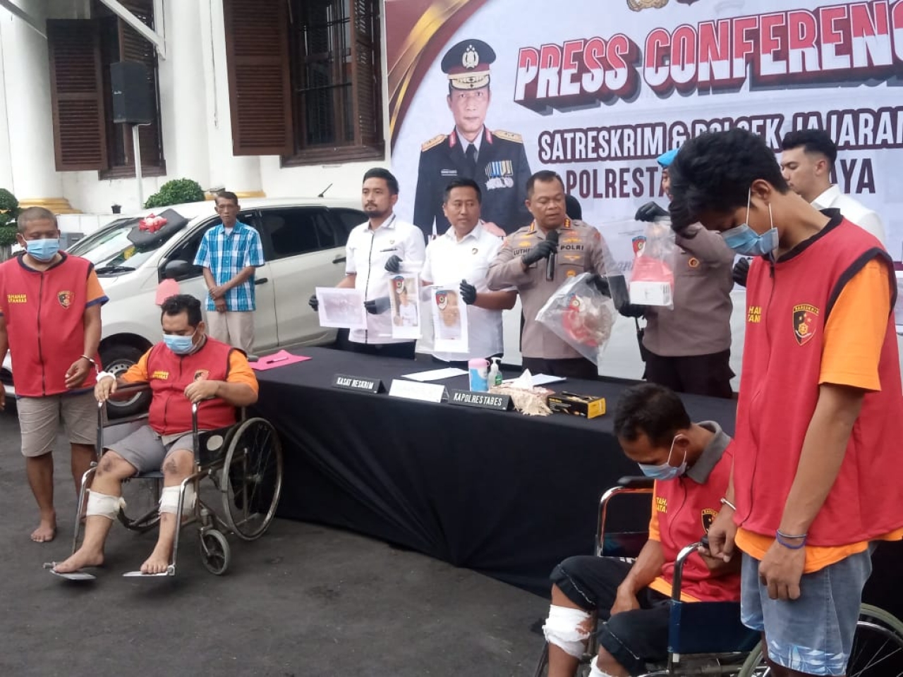 Komplotan Perampok Mobil Ojol Diamankan Petugas, Dua Dihadiahi Timah Panas