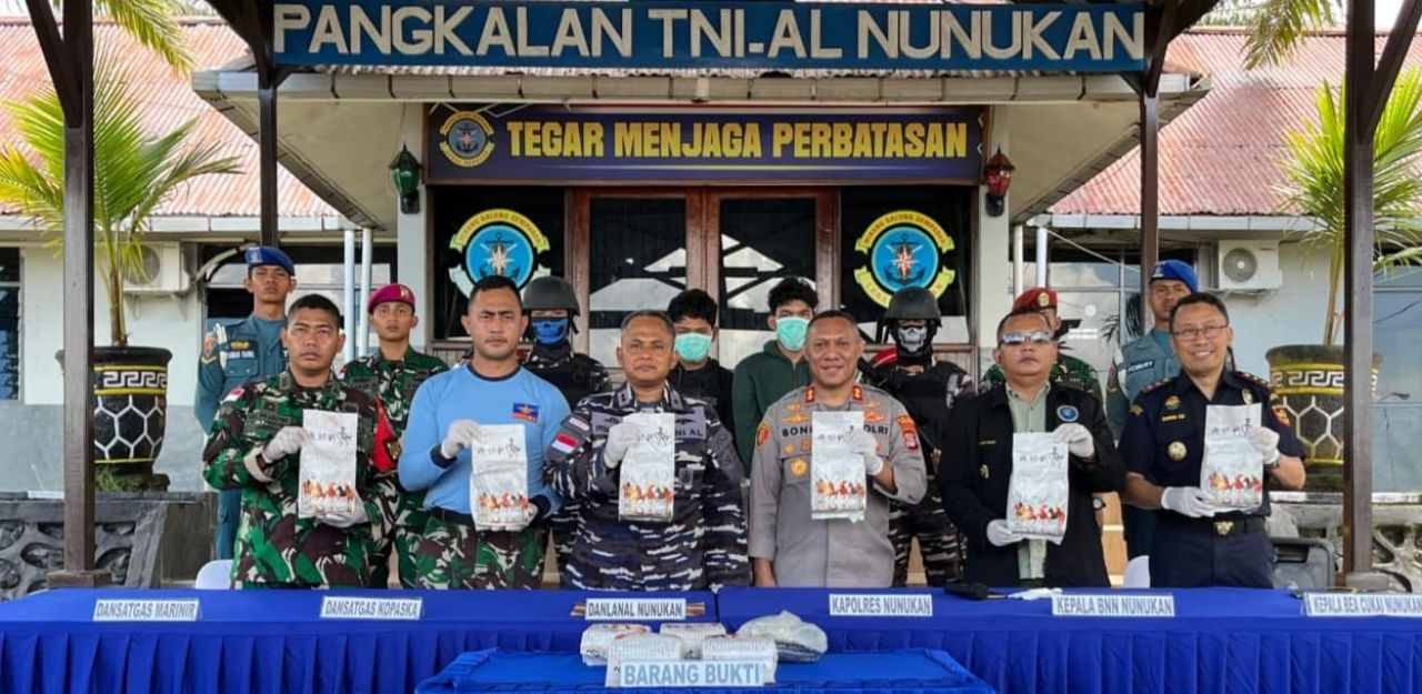 Lanal Nunukan Koarmada II Gagalkan Penyelundupan 11,5 Kg Sabu Asal Malaysia di Perairan Karang Unarang