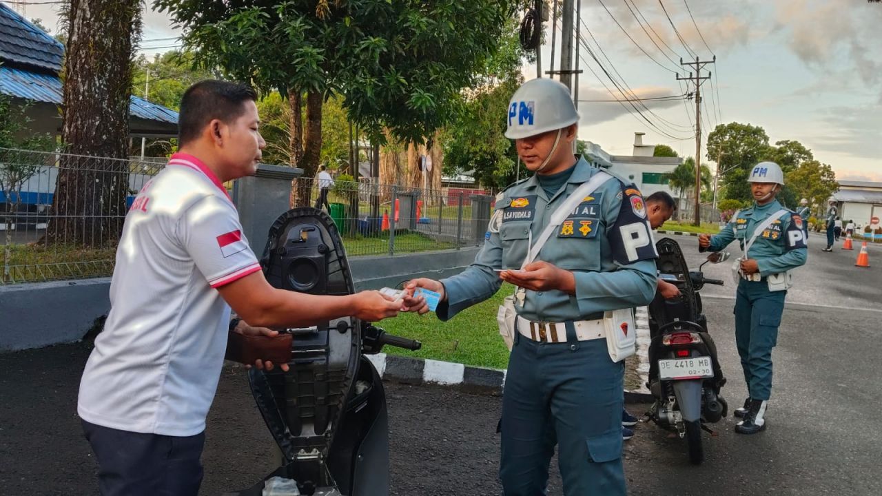 Pekan Disiplin Jelang HUT ke-80, POMAL Kodaeral lX Gelar Opsgaktib Kendaraan Bermotor