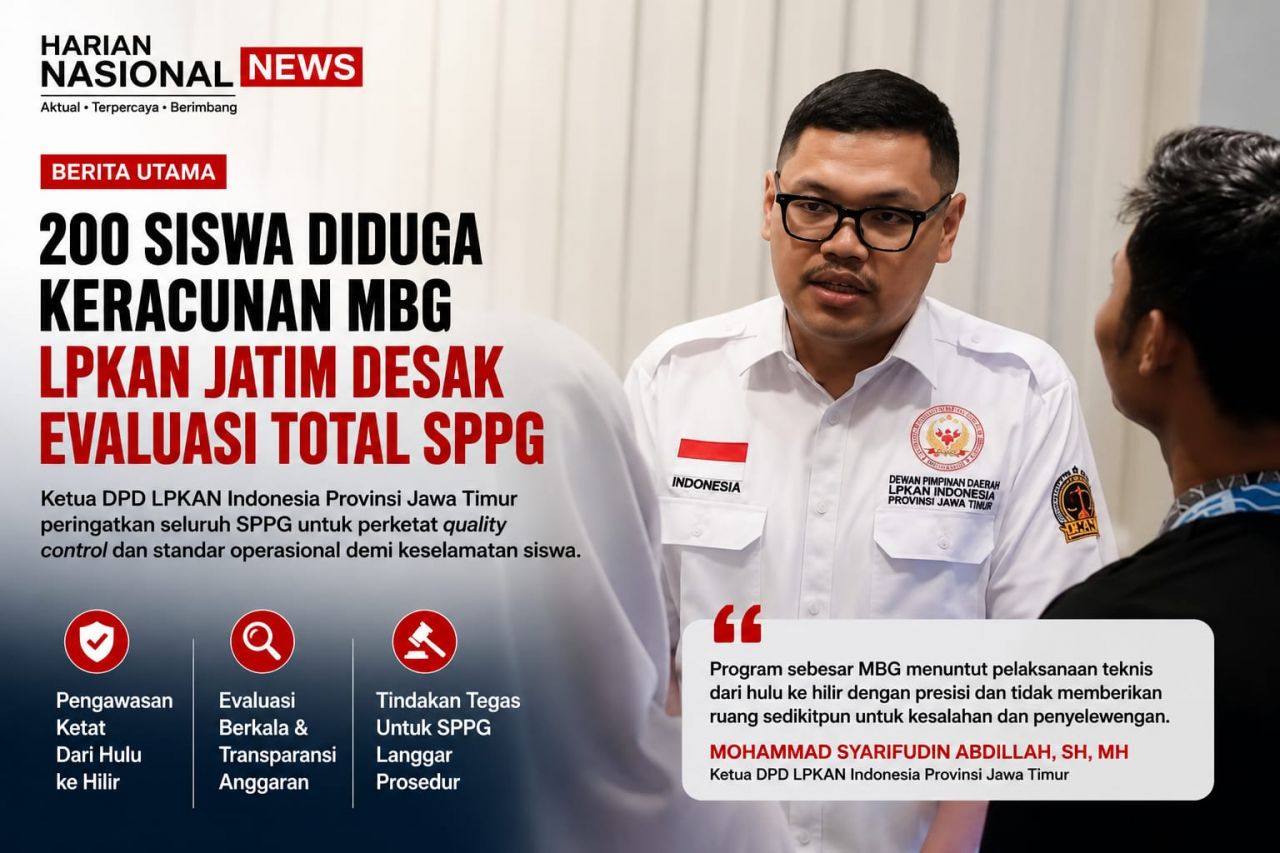200 Siswa Diduga Keracunan MBG, LPKAN Jatim Desak Evaluasi Total SPPG dan Quality Control
