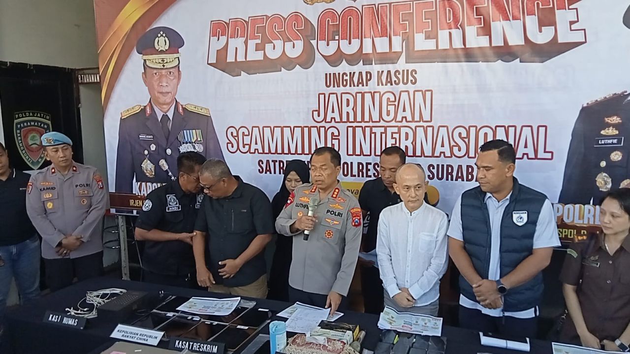 Polrestabes Surabaya dalami Kasus Scamming Internasional, Libatkan Kepolisian Jepang dan China