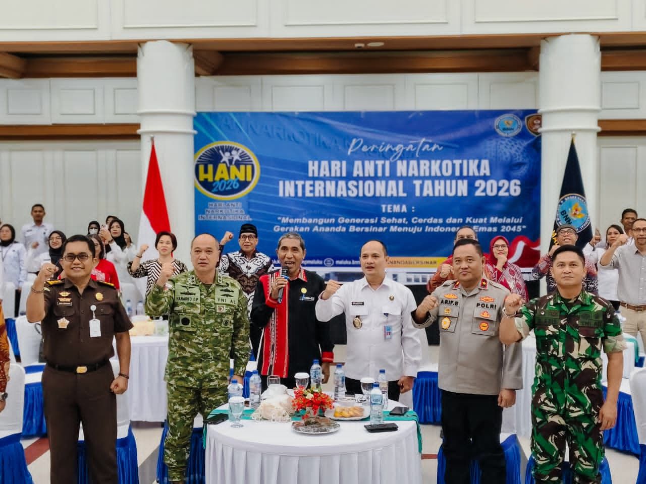 Wujudkan Generasi Indonesia Emas 2045, Komandan Kodaeral IX Hadiri Peringatan Hari Anti Narkotika Internasional 2026