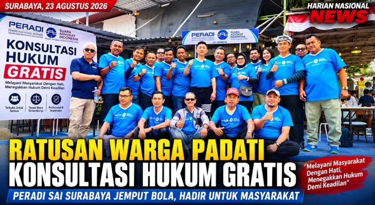 Ratusan Warga Padati Konsultasi Hukum Gratis, PERADI SAI Surabaya Jemput Bola Layani Masyarakat