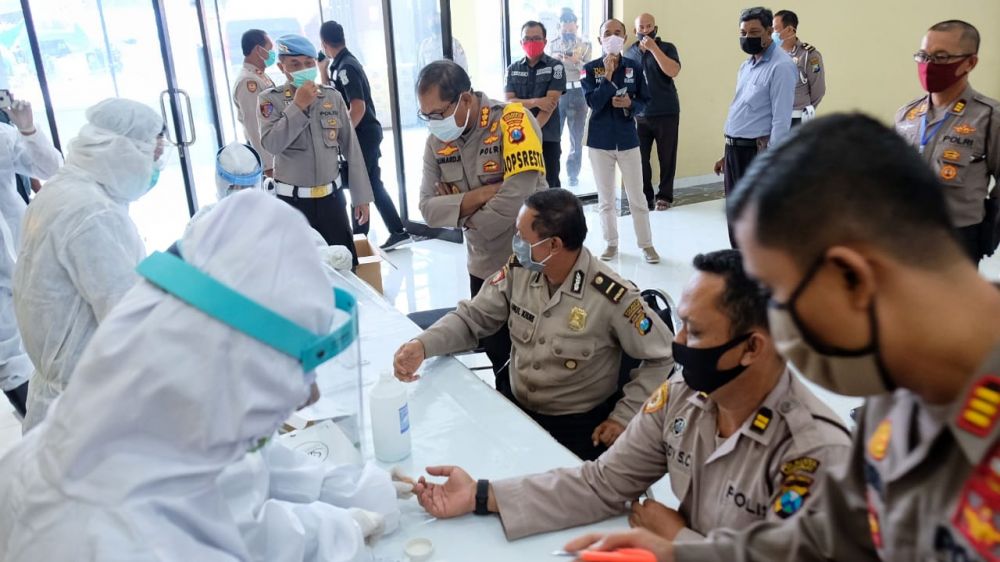 Kapolresta Sidoarjo Bersama PJU Giat Rapid Test