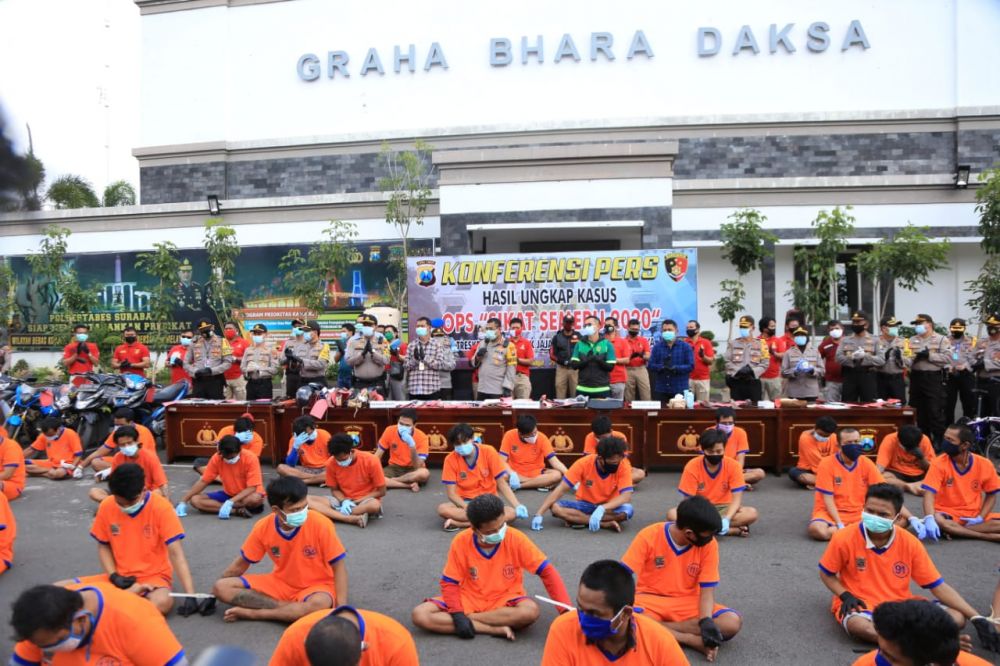 Sebanyak 494 Kasus Dengan 381 Tersangka Diungkap Polrestabes Surabaya