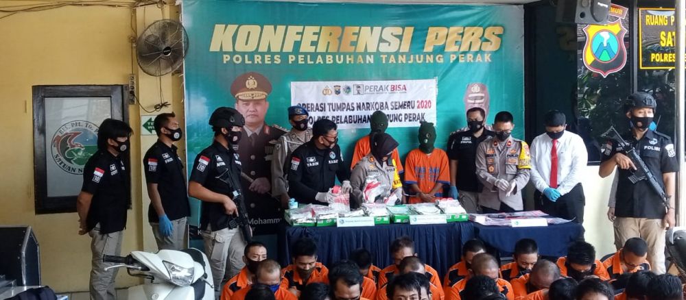 Polres Pelabuhan Tanjung Perak Surabaya Ungkap 36 Kasus Narkoba