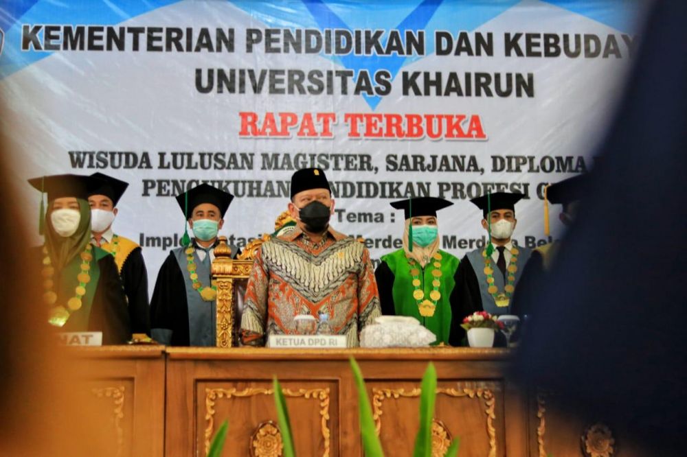 Ketua DPD RI Hadiri Sidang Terbuka UNKHAIR Di Maluku Utara