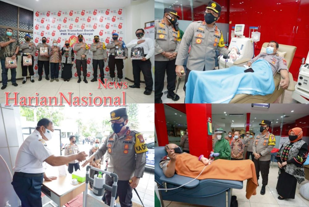 Kapolda Jatim Beri Semangat Anggota Yang Melakukan Donor Plasma