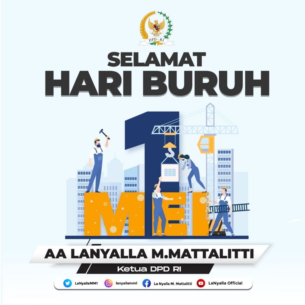 Ketua DPD RI Ajak Kaum Buruh Bantu Pemerintah Atasi Pandemi 