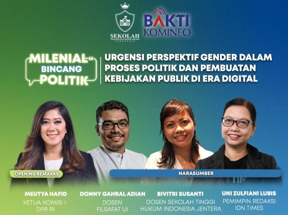 Diskusi Milenal Bincang Politik bertajuk Urgensi Perspektif Gender Dalam Proses Politik dan Pembuatan Kebijakan Publik di Era Digital, yang diselenggarakan di Jakarta, Jumat (5/8).