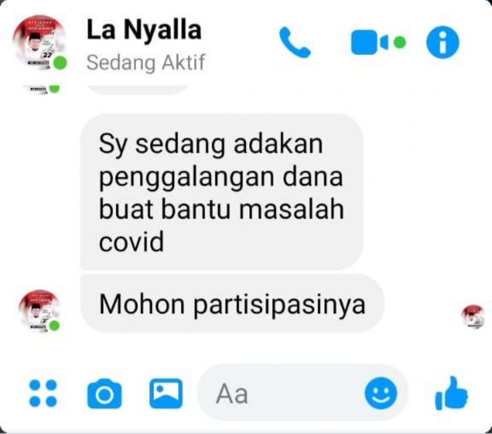 Pemalsu Akun FB Mengatasnamakan LaNyalla Terungkap