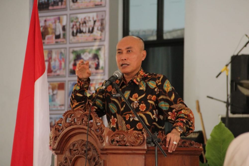 Kepala Dinas Pendidikan Jawa Timur Dr. Ir. Wahid Wahyudi, MT. Saat Memberi Arahan Kepada Para Peserta Rakor.(Foto:Ipul)