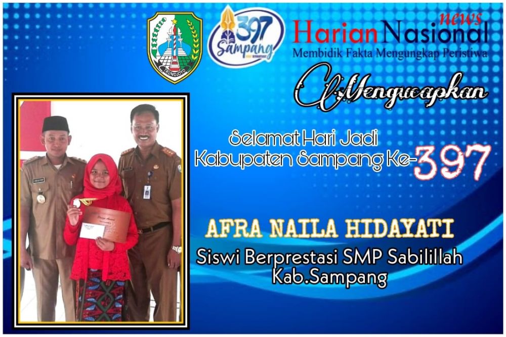 SISWI BERPRESTASI UCAPKAN DIRGAHAYU  KE 397 KABUPATEN SAMPANG 