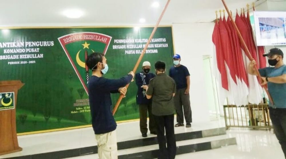 Gladi resik pelantikan Komando Pusat Brigade Hizbullah Bulan Bintang Periode 2020-2025, Jumat (12/2/2021). Foto: Istimewa
